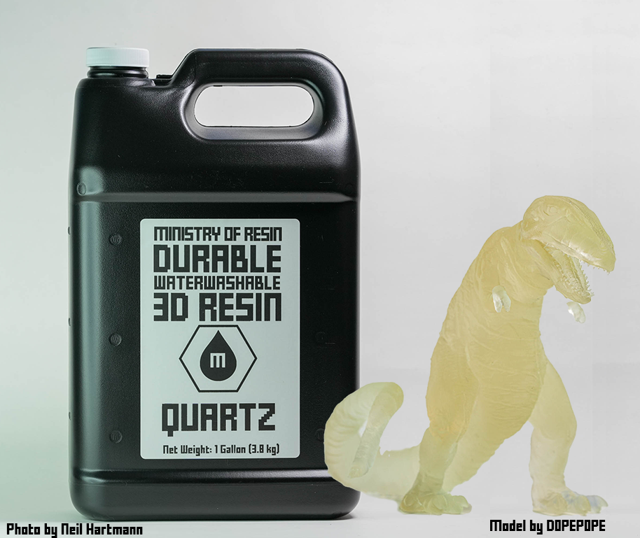 Durable Quartz Color - 1 Gallon of 405nm Waterwashable, Non Brittle LCD SLA Resin