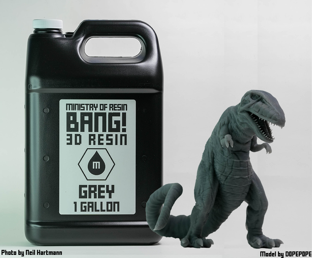 Bang! Impact Resistant mSLA 3D Resin - Grey - 1 Gallon Bottle