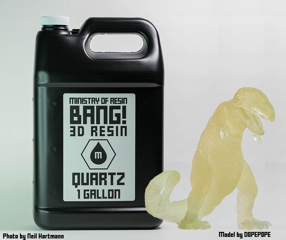 Bang! Impact Resistant mSLA 3D Resin - Quartz Uncolored - 1 Gallon Bottle