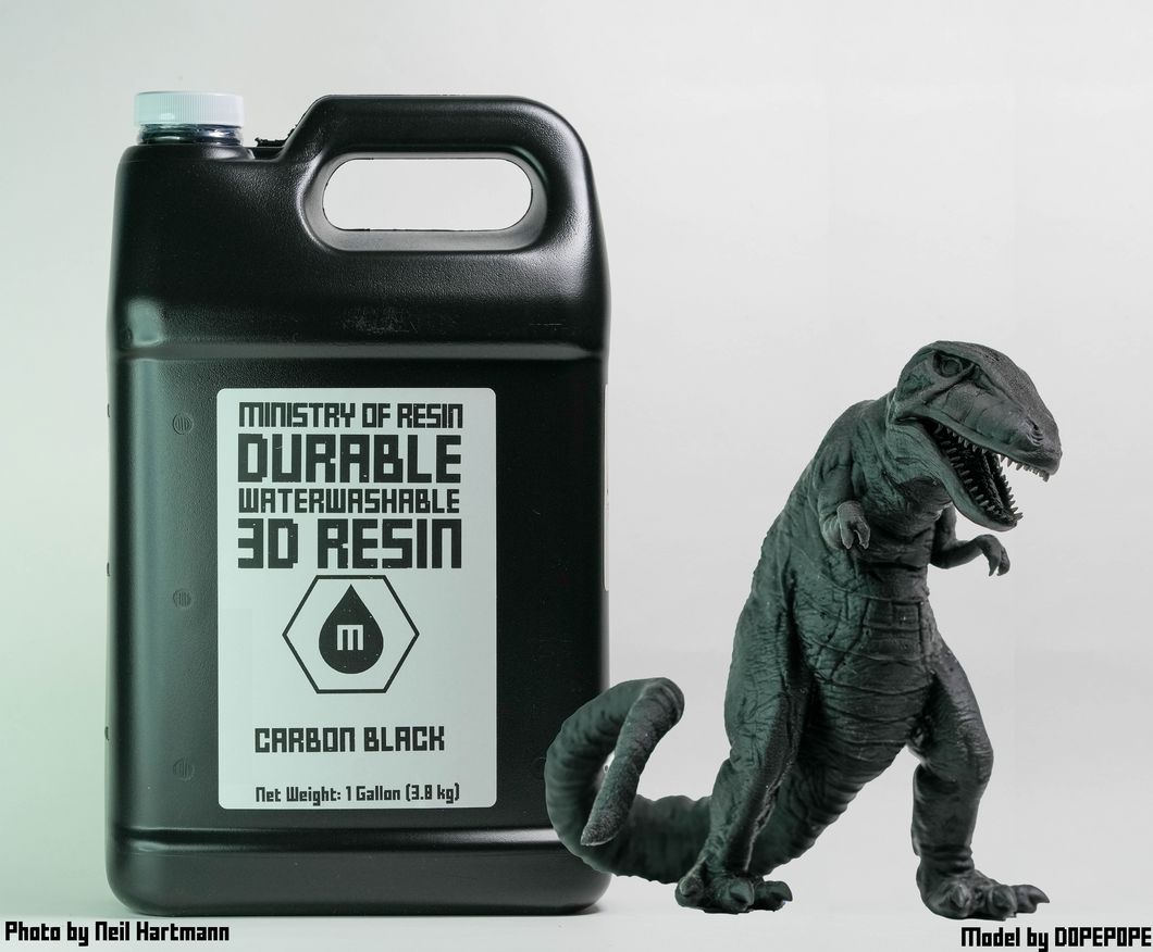Durable Carbon Black - 1 Gallon of 405nm Water Washable, Non Brittle LCD SLA Resin